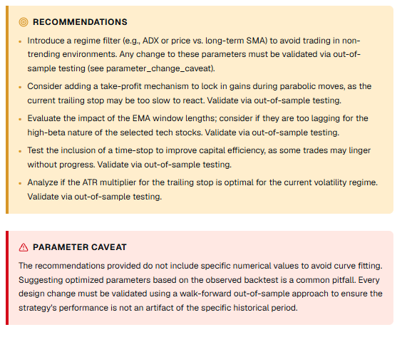 Optimal strategy: recommendations and validation caveat