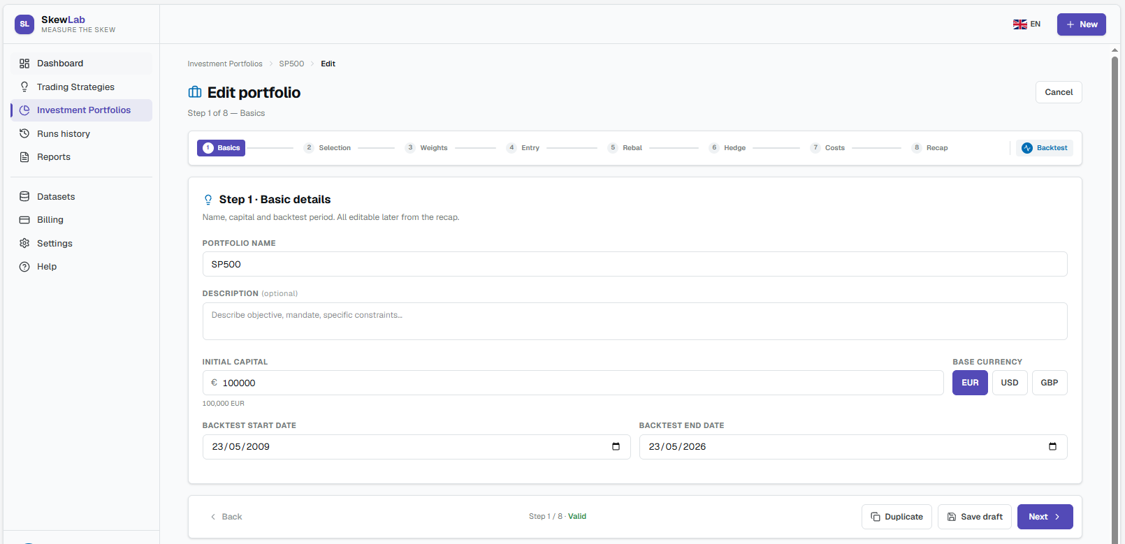 Step 1 — Basic data