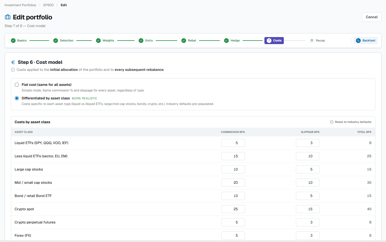 Step 7 — Cost model