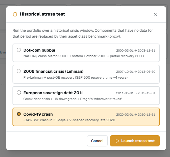 Scenario selection