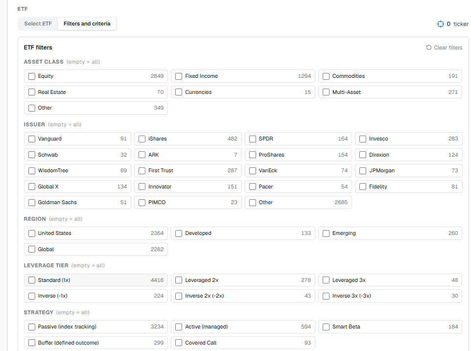 ETF — filters